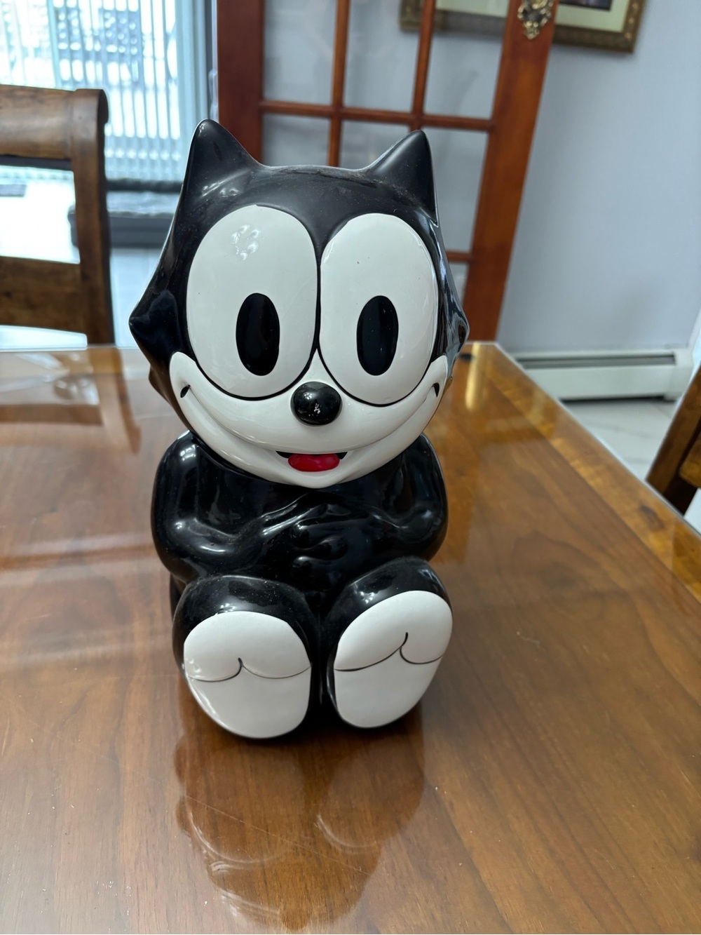 Vintage Felix the Cat Retro Black & White Cat Figurine Cookie Jar